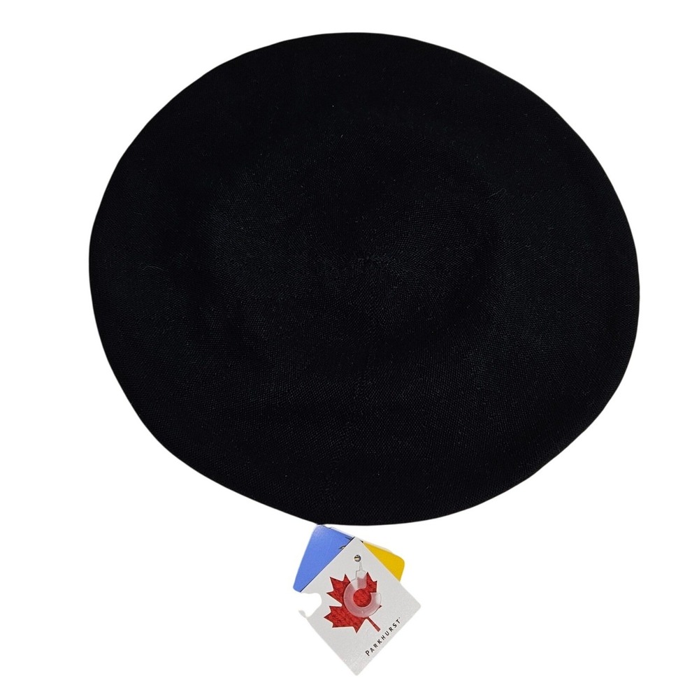 Parkhurst NWT Knit Beret Hat Cotton Blend SunGuard UPF 50 Black